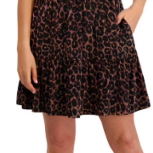 French Connection Women's Leopard Velvet Dress Size L,XL,XXL NWT  Pockets NWT - Picture 8 of 16